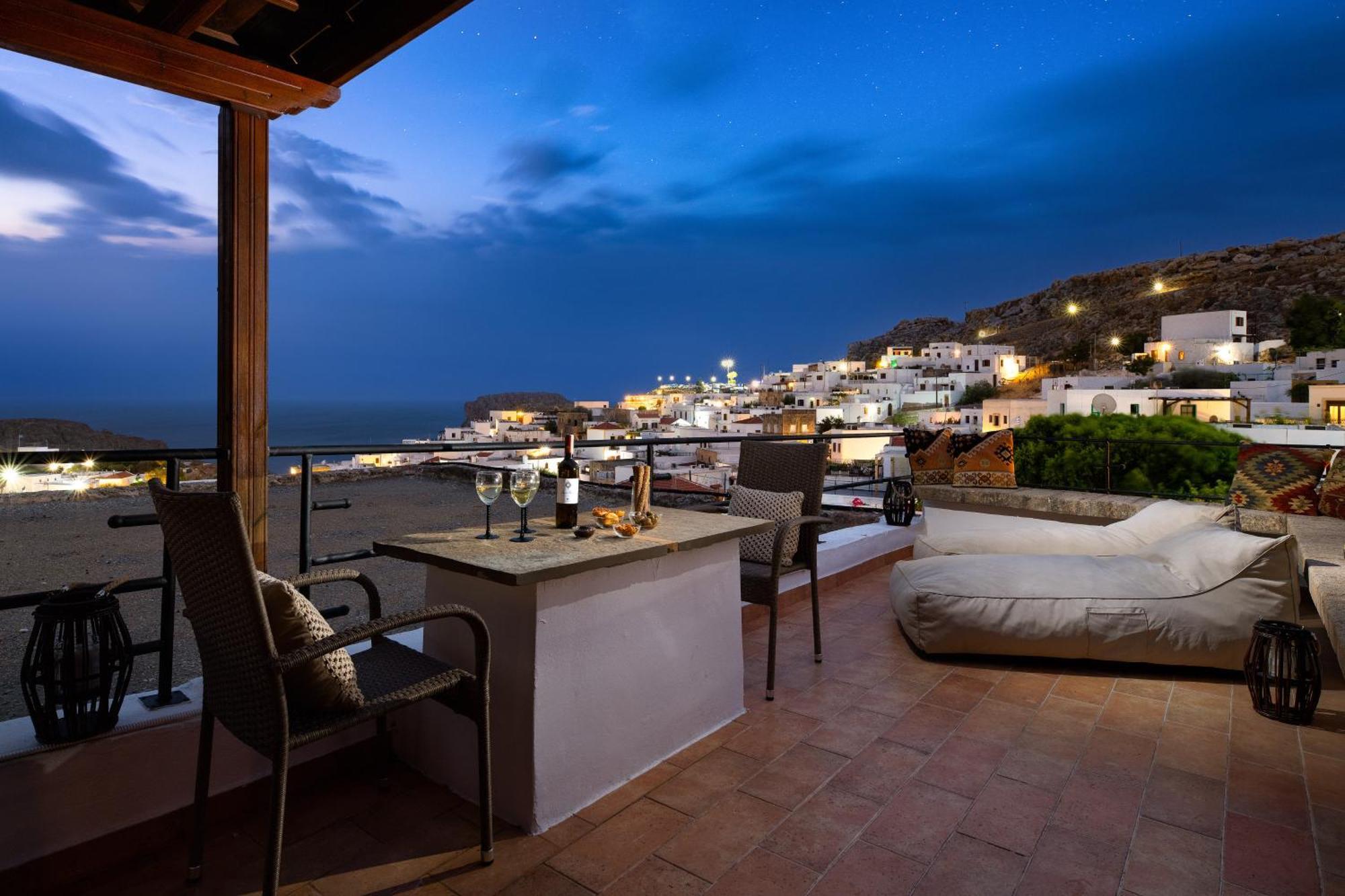 Villa Valasia Lindos With Acropolis View Eksteriør billede